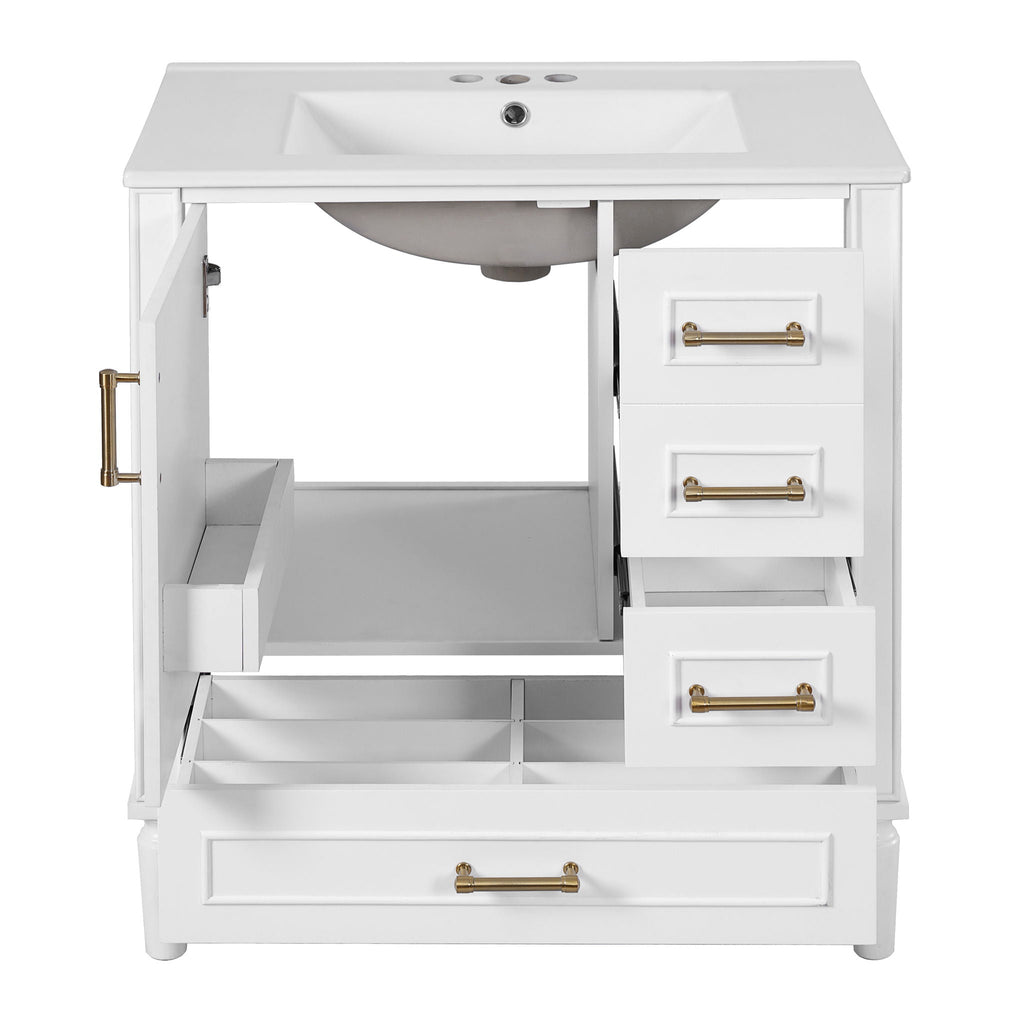 Traditional Bathroom Vanity Set with Soft Close Doors - Multiple Colors