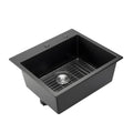 25 Inch Granite Kitchen Sink with Scratch Resistance - Matte Black
