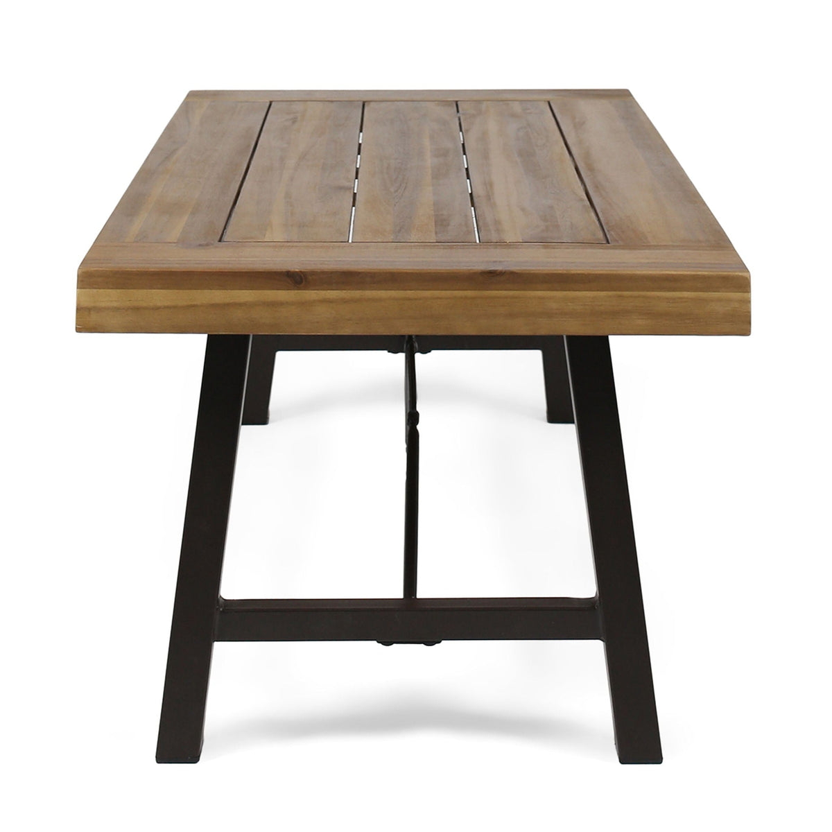 Teak Outdoor Coffee Table with Metal Frame - Natural Teak