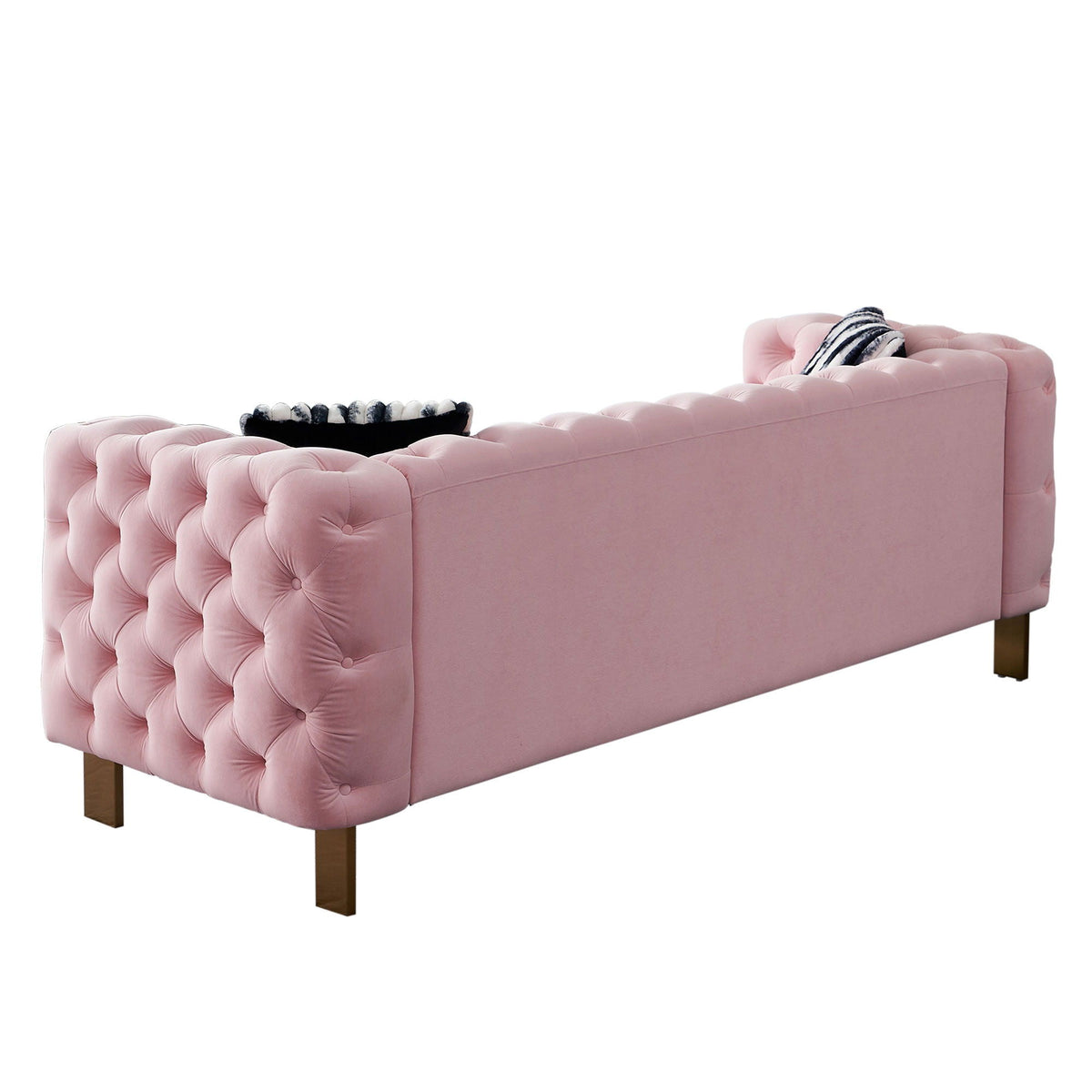 Modern Tufted Living Room Sofa with Button Detail - 84.25" Wide, Multiple Colors