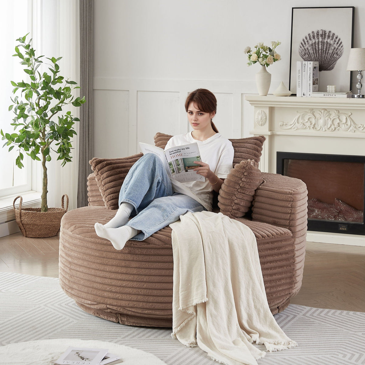 Swivel Sleeper Chair with Supportive Pillow and 360° Base - Multiple Colors