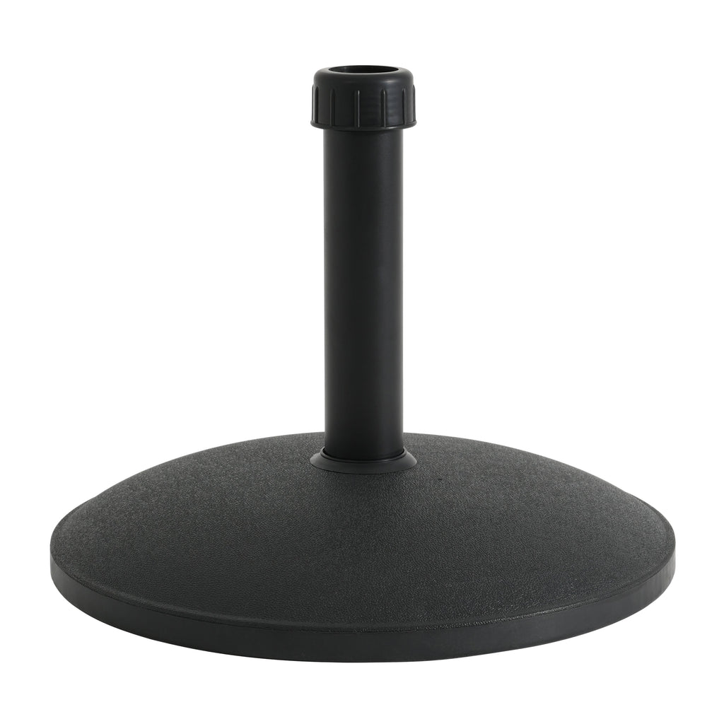 Black Round Outdoor Umbrella Base with Concrete Core - 35 lb