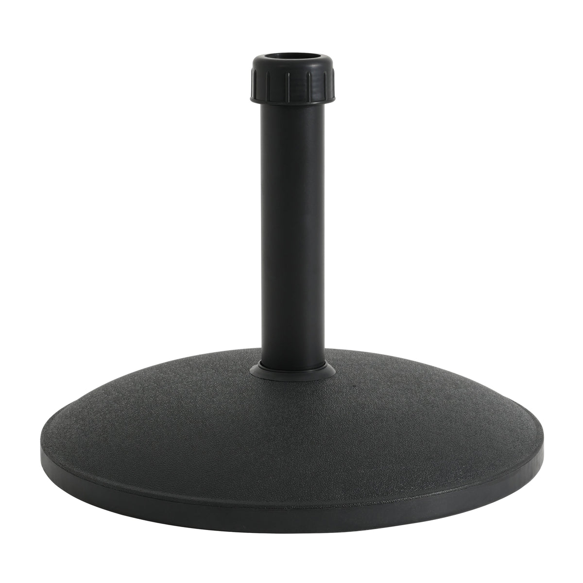 Black Round Outdoor Umbrella Base with Concrete Core - 35 lb