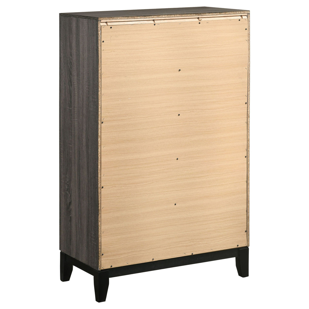 Smoke Gray 5 Drawer Chest with Solid Wood Construction - 5 Drawers
