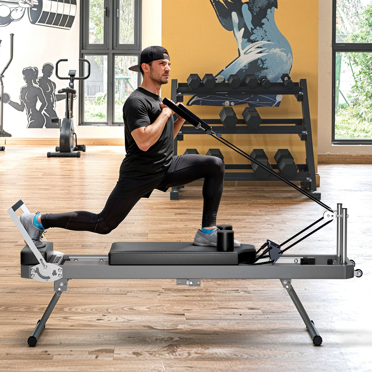 Extra Large Pilates Reformer with Multi-Functional Workout Capacity - Iron