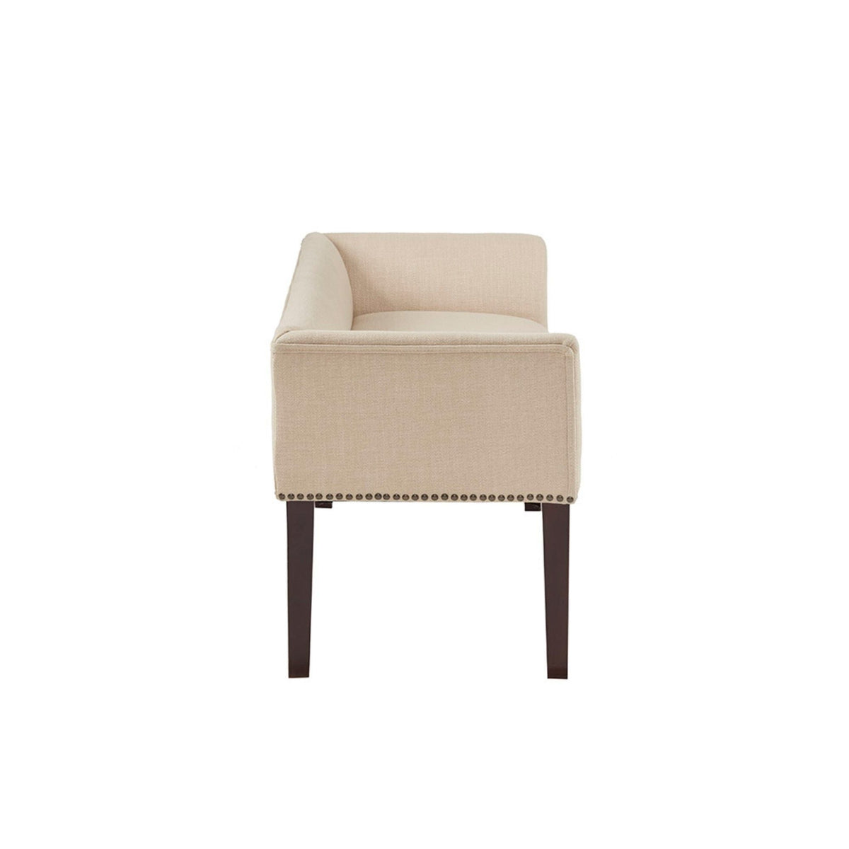 Elegant Design Upholstered Bench with Solid Wood Frame - Gray, Beige or Dark Gray