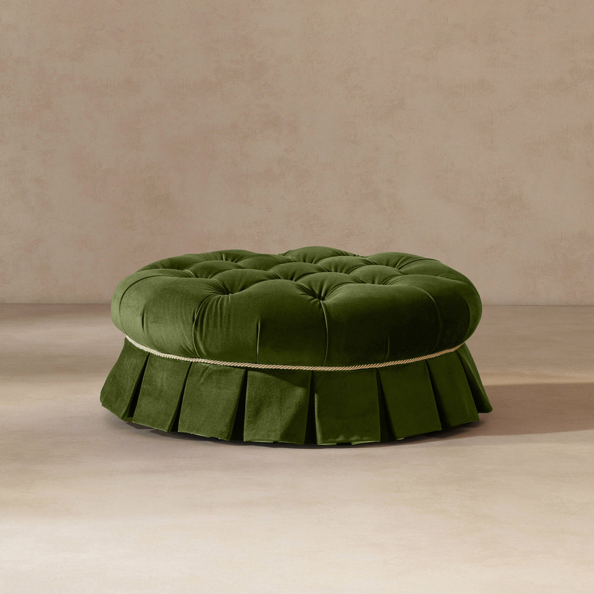 Roquefort Velvet Dog Sofa Bed with Tufted Design - Olive