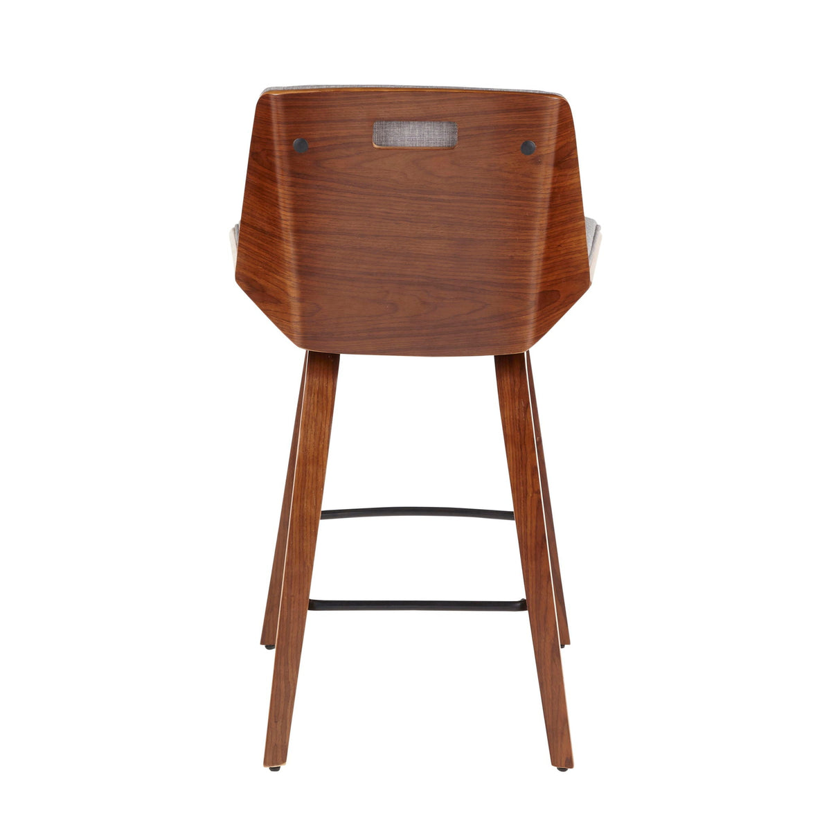 Mid Century Modern Counter Stool with Padded Upholstered Seat - Gray or Dark Gray