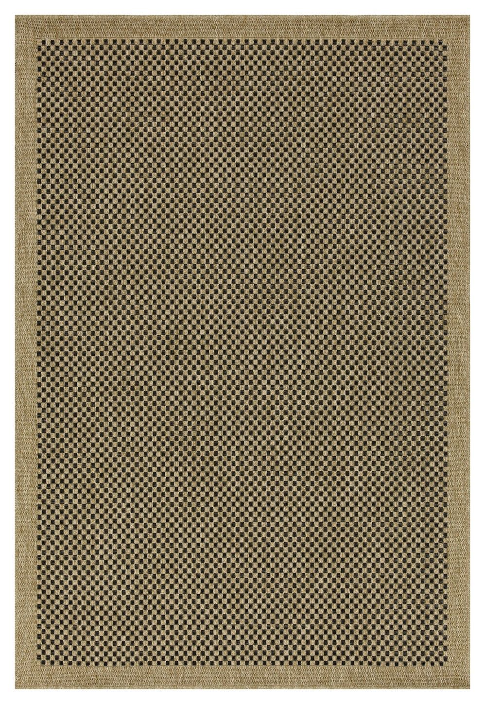Light Brown Polypropylene Indoor Outdoor Area Rug with Flatweave - Light Brown