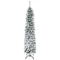 6' Snow Flocked Artificial Christmas Tree with Realistic Branches - White