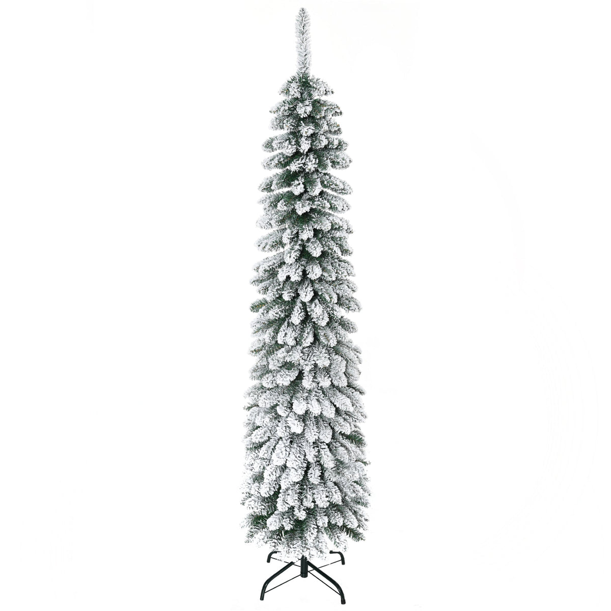 6' Snow Flocked Artificial Christmas Tree with Realistic Branches - White