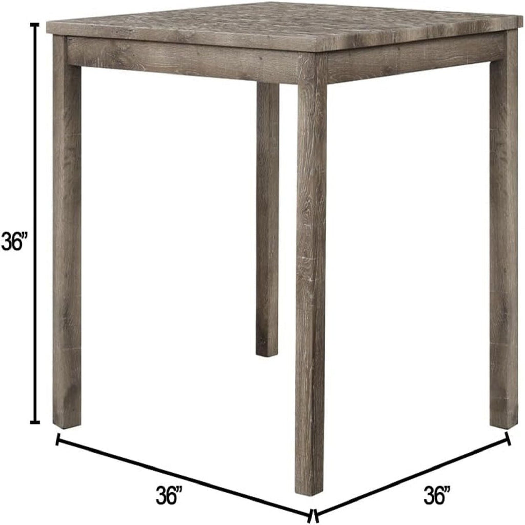 Transitional Counter Dining Set with 4 Tufted Stools - Dark Gray or Dark Brown