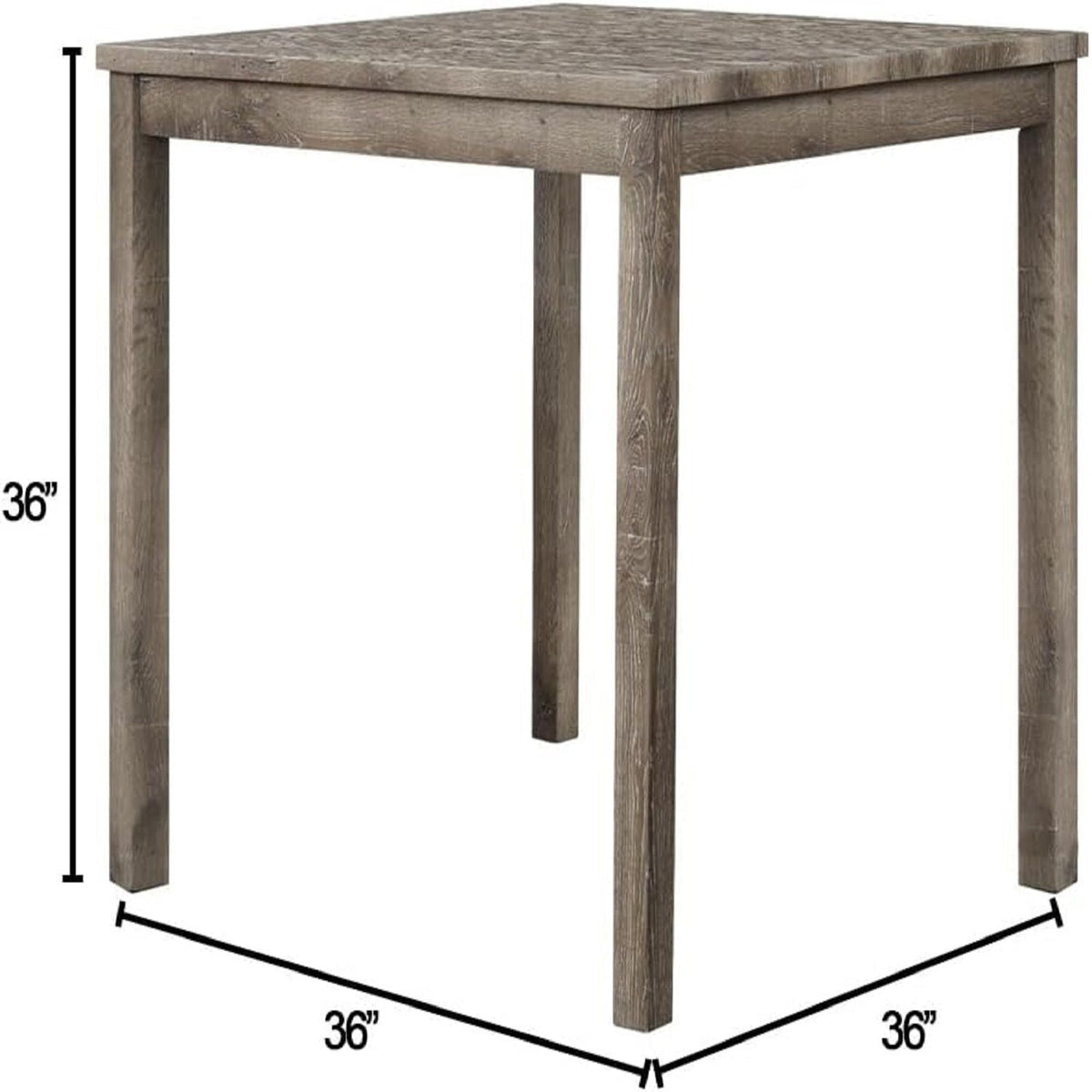 Transitional Counter Dining Set with 4 Tufted Stools - Dark Gray or Dark Brown