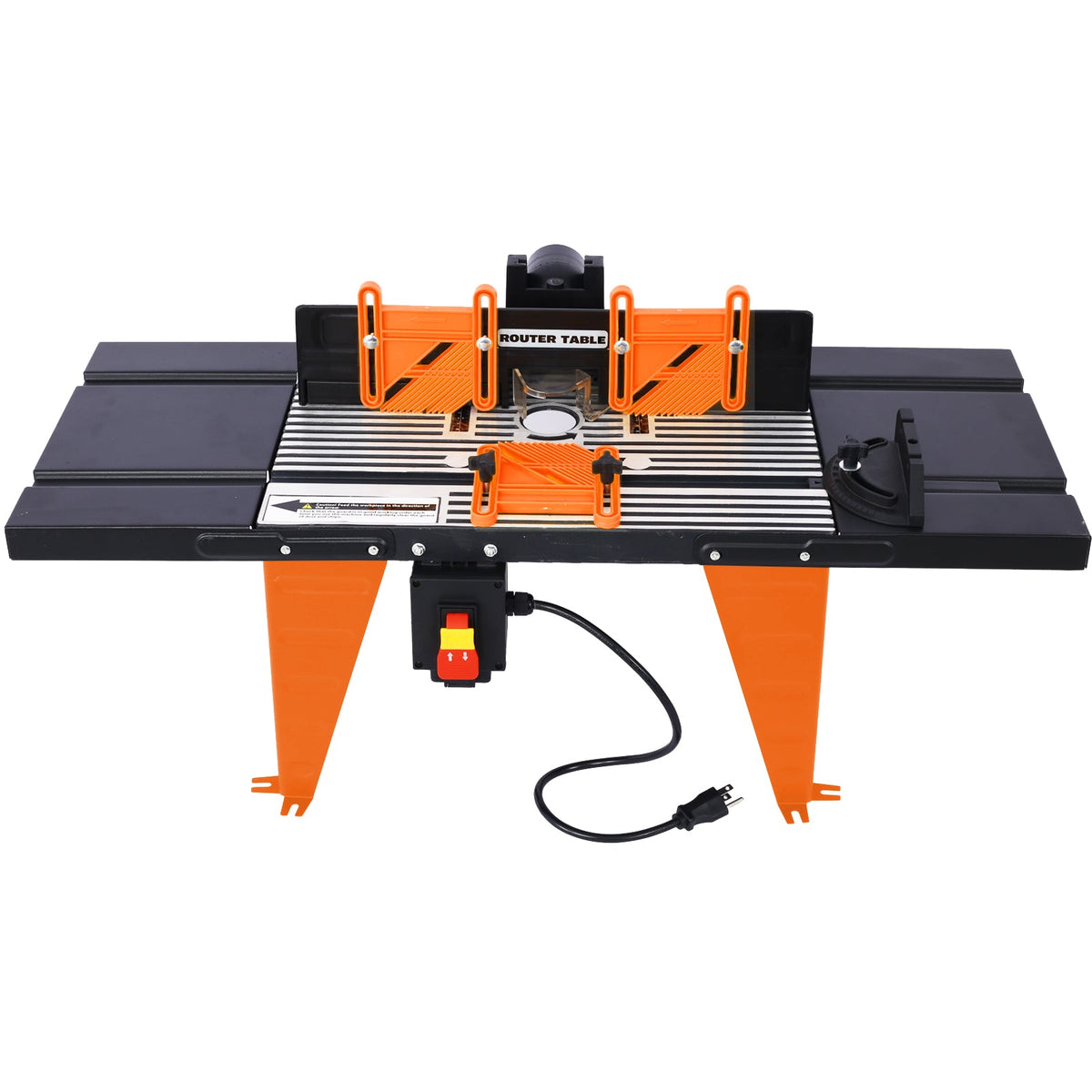 Electric Benchtop Router Table with Aluminum Alloy Construction - Black+Orange