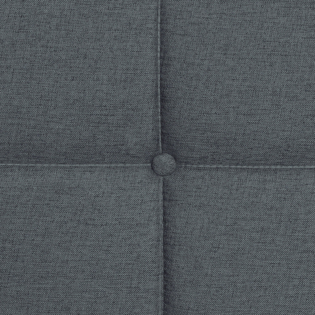 Queen Size Upholstered Platform Bed Frame with Button Tufted Linen Headboard - Dark Gray