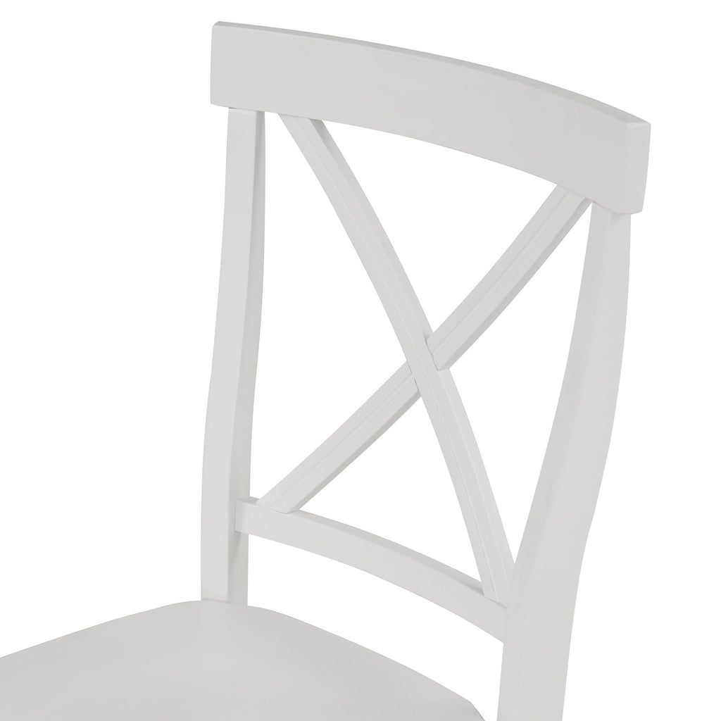 Solid Wood 5 Piece Dining Room Set with Table and 4 Chairs - White or Dark Gray