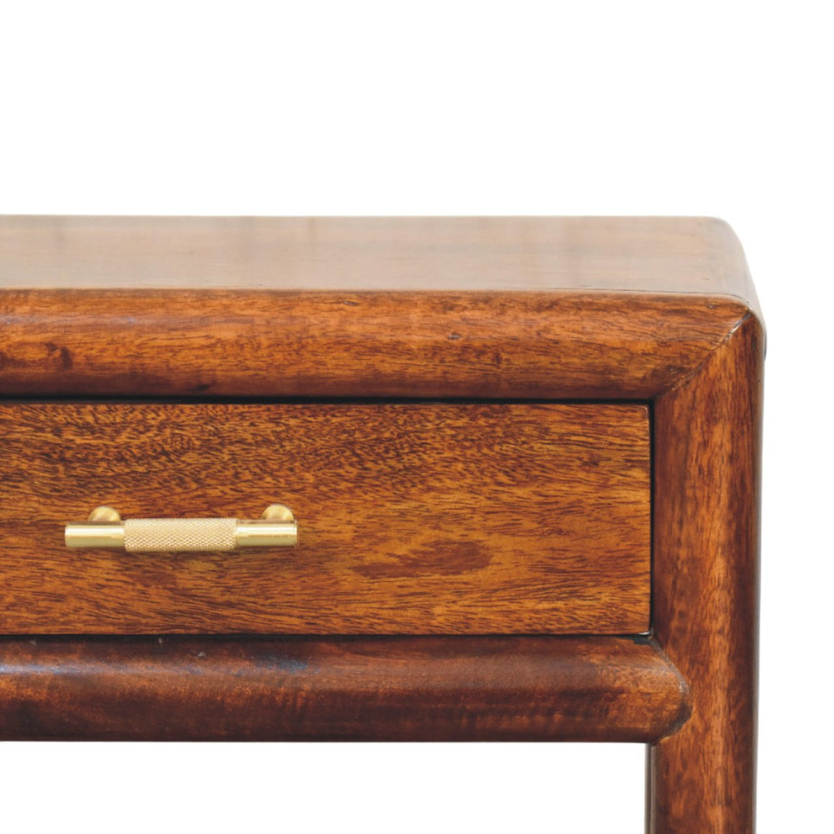 Solid Wood Regency Nightstand with Drawer and Open Shelf - Chestnut