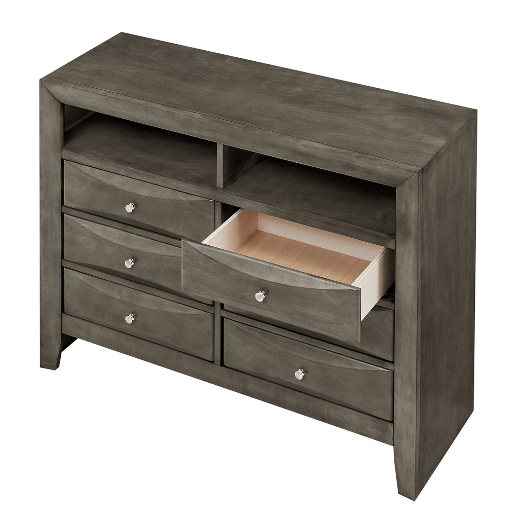Media Chest with Modern Beveled Drawer Fronts - Multiple Colors