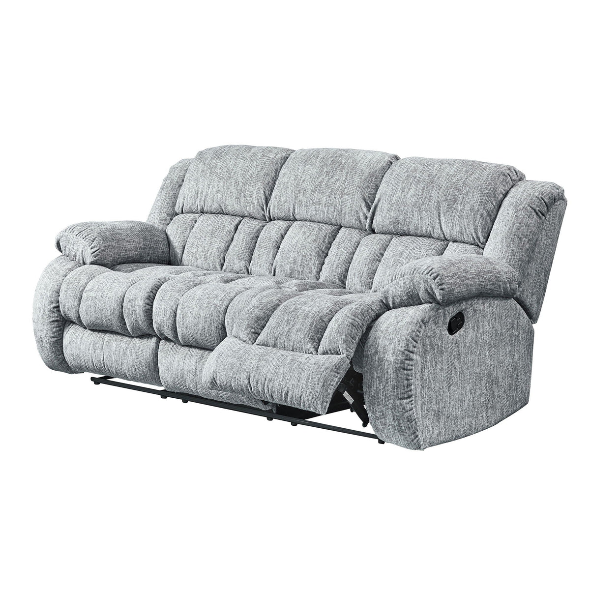 Gray Reclining Living Room Set with Manual Reclining Features - 3 Piece