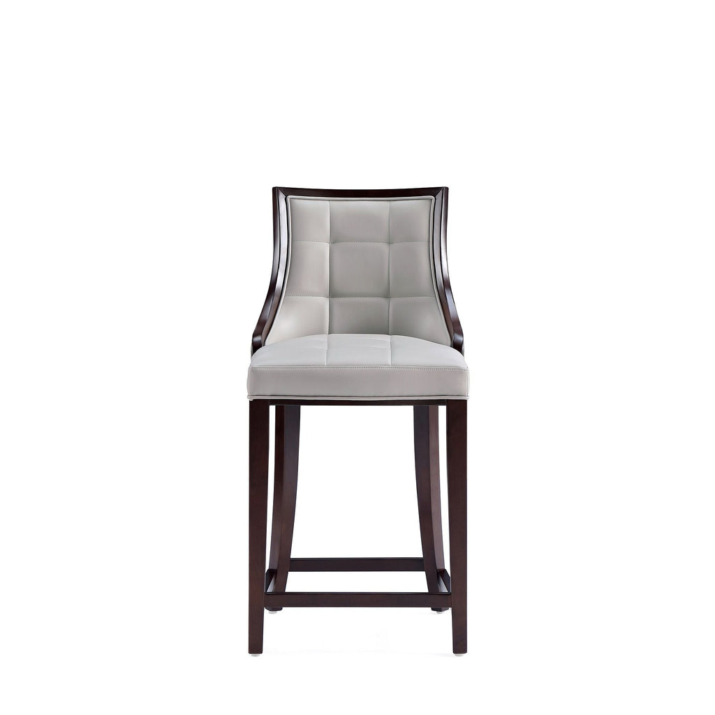 White Bar Height Stool with Solid Wood Frame - Traditional Design