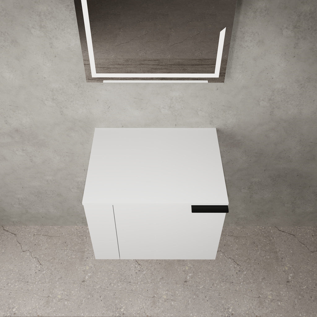 Modern Bathroom Vanity with Side Storage - Light Brown or White