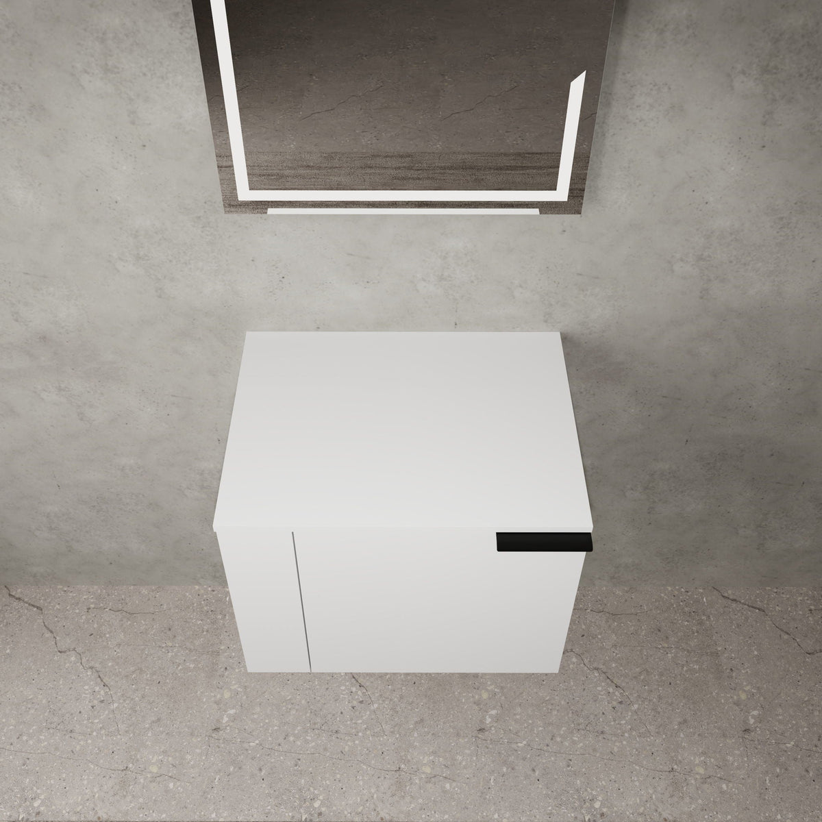 Modern Bathroom Vanity with Side Storage - Light Brown or White