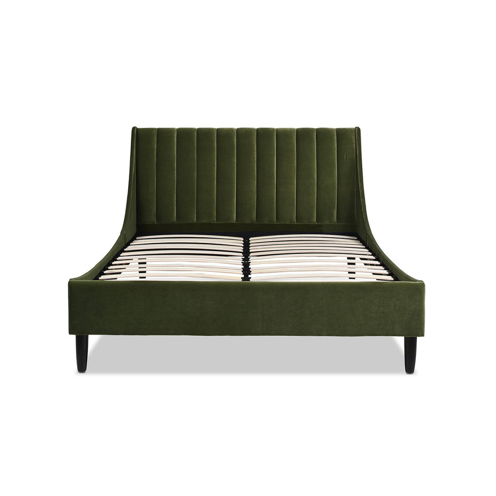 Vertical Tufted Modern Headboard Platform Bed Set with Upholstered Finish - Multiple Colors
