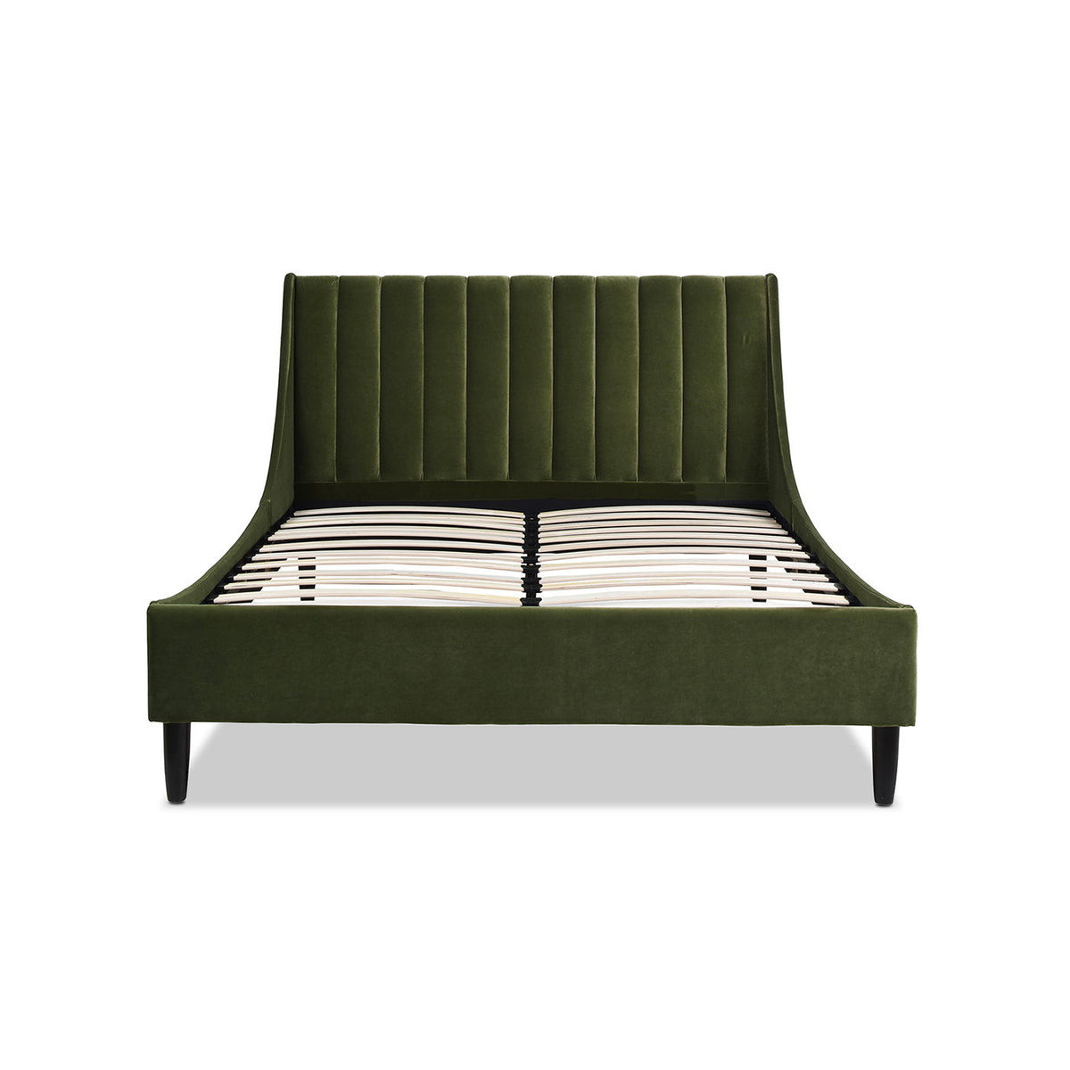 Vertical Tufted Modern Headboard Platform Bed Set with Upholstered Finish - Multiple Colors