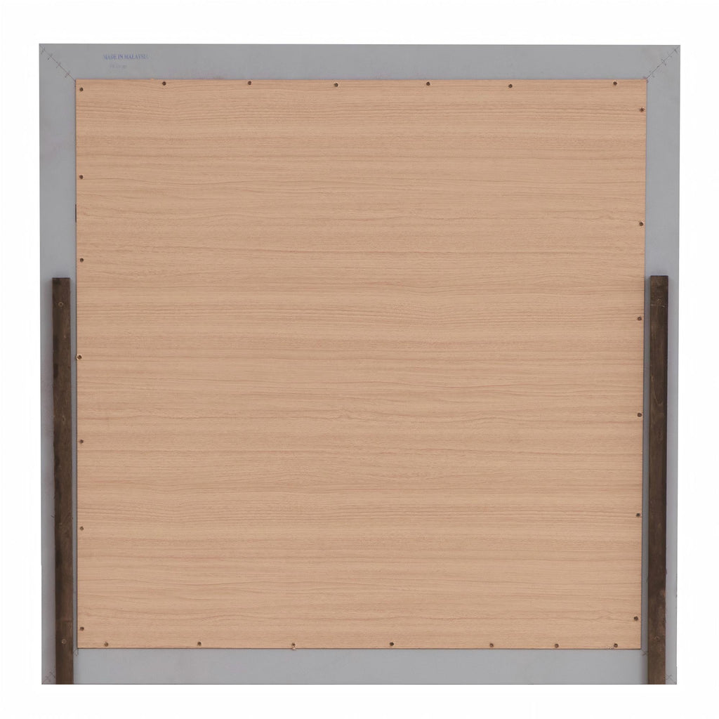 Silver Champagne Square Wall Mirror with Mirrored Accents – Madison