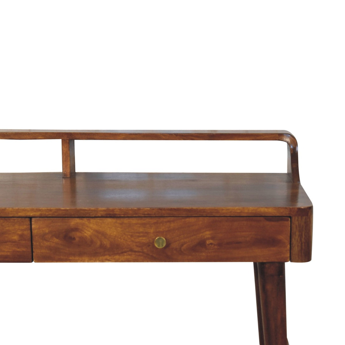 Elevated Chestnut Console Table with 2 Drawers and Nordic Legs - Chestnut