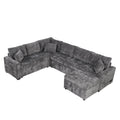 Sleeper Sectional Sofa with Storage Ottoman and USB Charging - White or Dark Gray