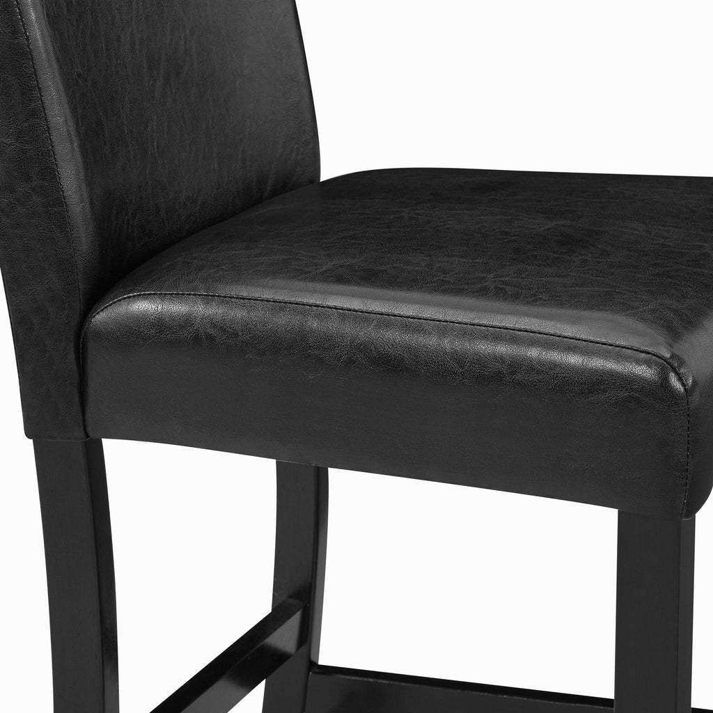 Modern 5 Piece Counter Height Dining Set with Tufted Nail Head Chairs - Black