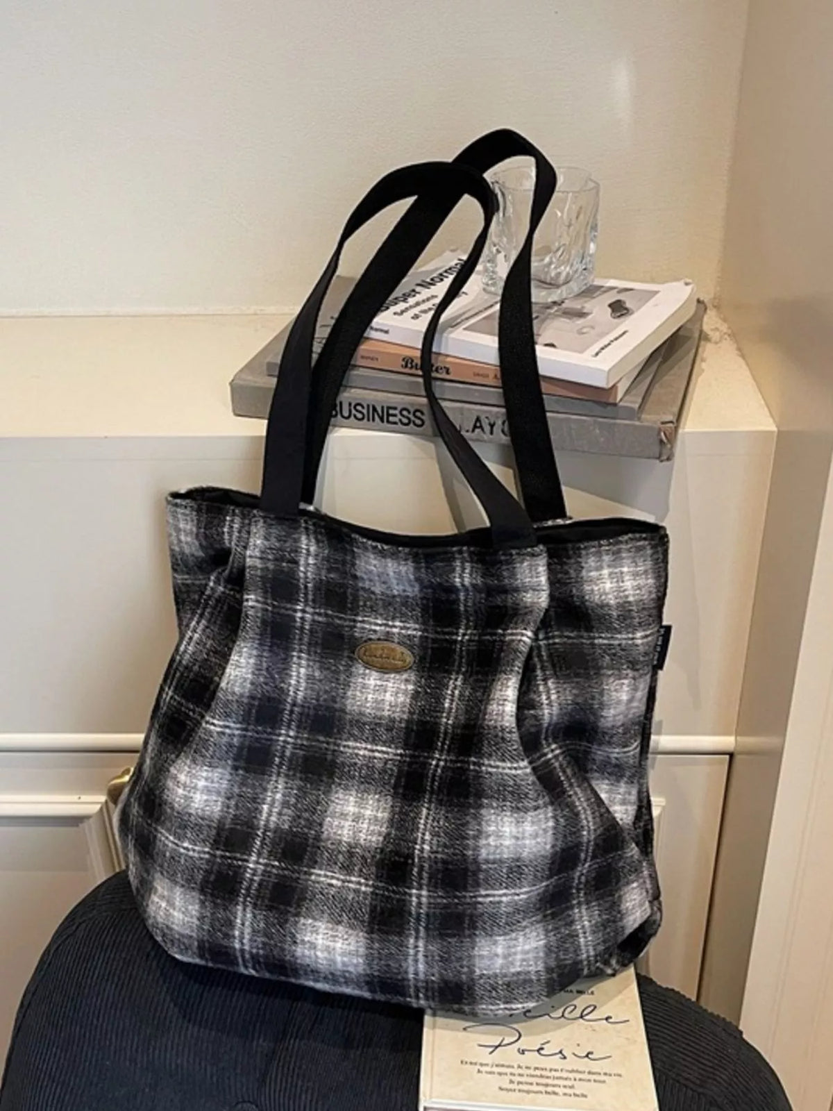 Plaid Pattern Casual Tote Bag