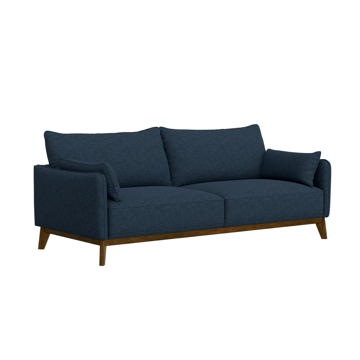Wide Blue Stationary Sofa with Attached Legs - 84" Modern Comfort