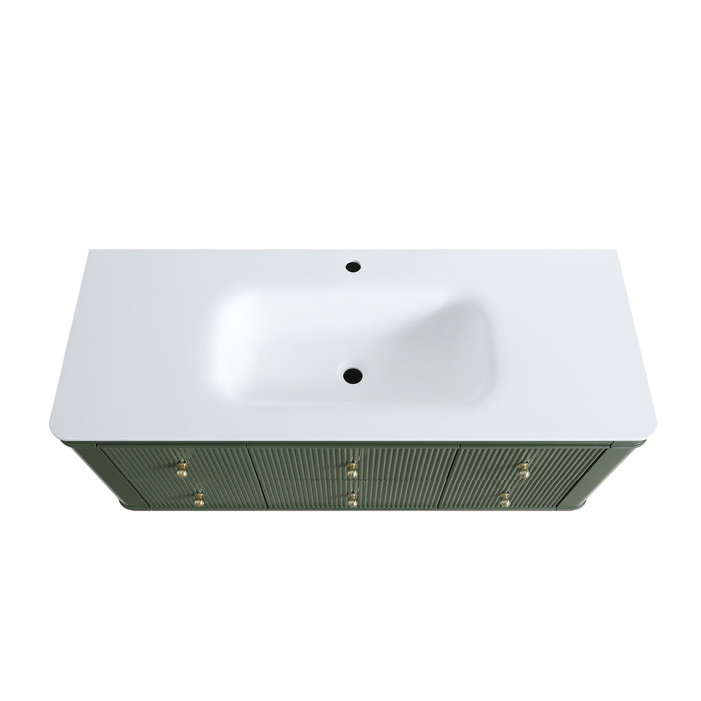 48" Wall Mounted Single Bathroom Vanity with Integrated Basin - Modern