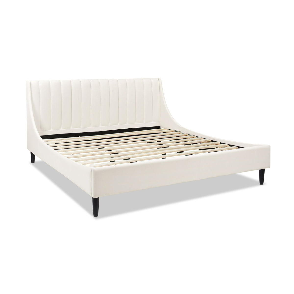 Vertical Tufted Modern Headboard Platform Bed Set with Upholstered Finish - Multiple Colors