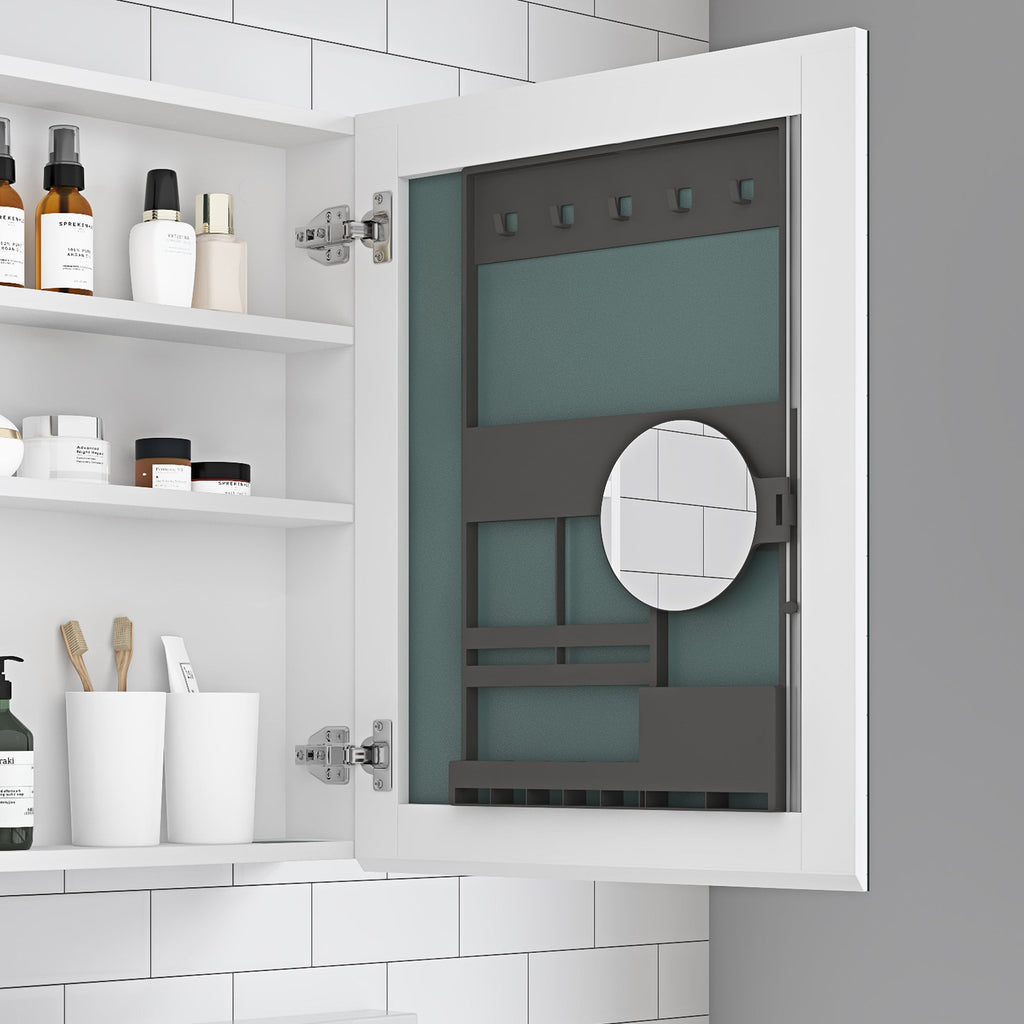 Frameless Mirror Medicine Cabinet with Beveled Edges - Bathroom Storage