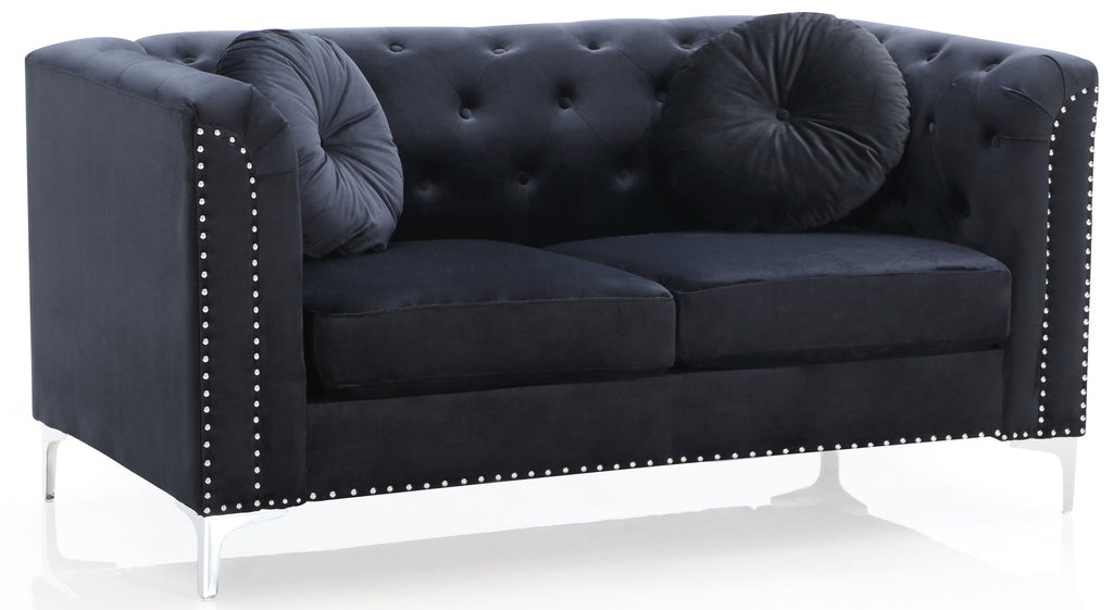 Stylish Sloped Arm Loveseat with MicroSuede Cover - Blue, Dark Gray, Red, Black