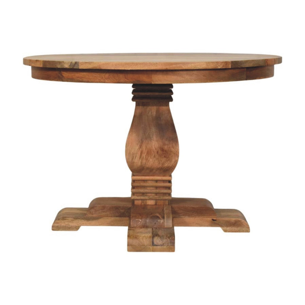Solid Wood Valentina Round Dining Table with Pedestal Base - Natural