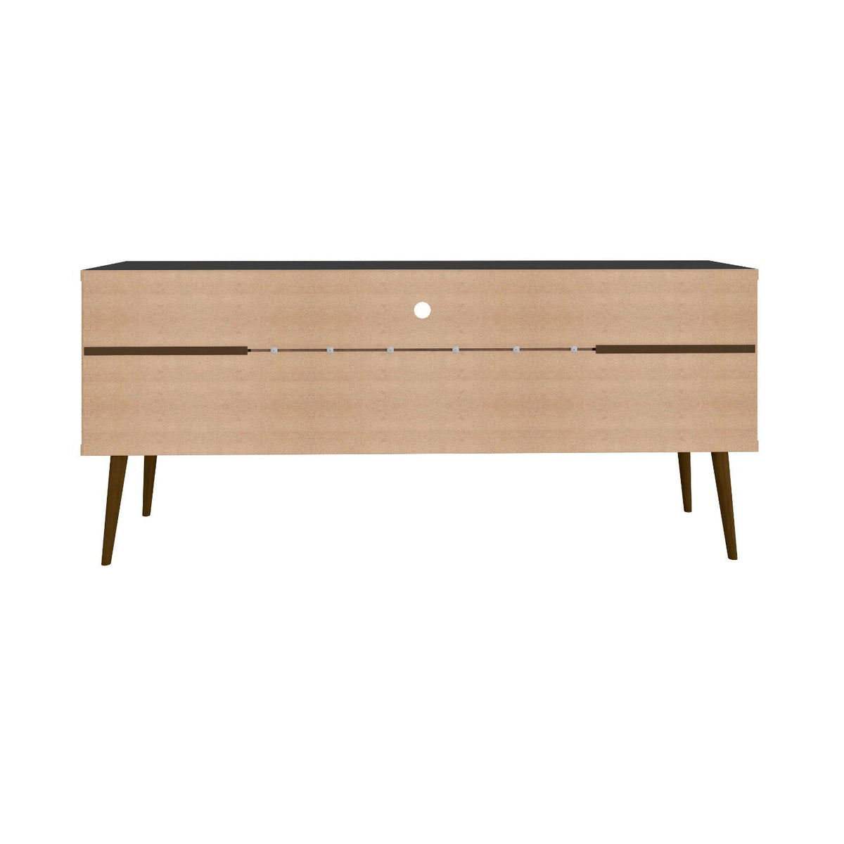 Mid-Century Modern TV Stand with Solid Wood Splayed Legs - White or Black