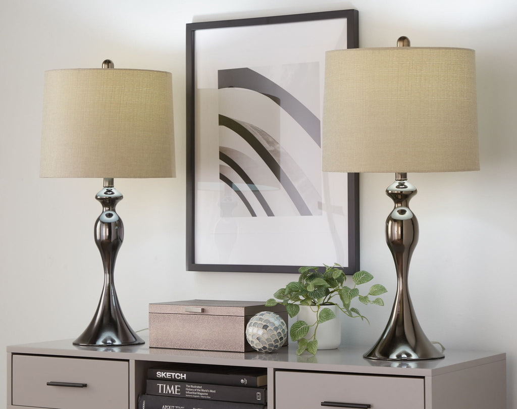 Ashland Contemporary Table Lamp Set with Double-Layer Shade - Multiple Colors