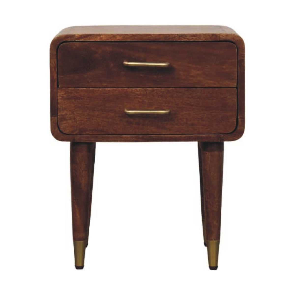 Solid Wood Astor 2-Drawer Nightstand with Storage - Natural Wood