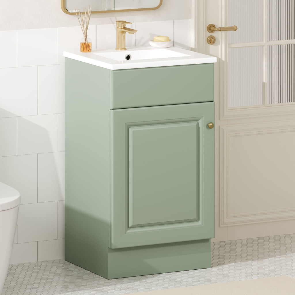 Bathroom Vanity with Sink and Adjustable Shelf - Multiple Colors