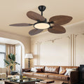 52-Inch Tropical Palm Leaf Ceiling Fan with Lights & Remote Control - Iron