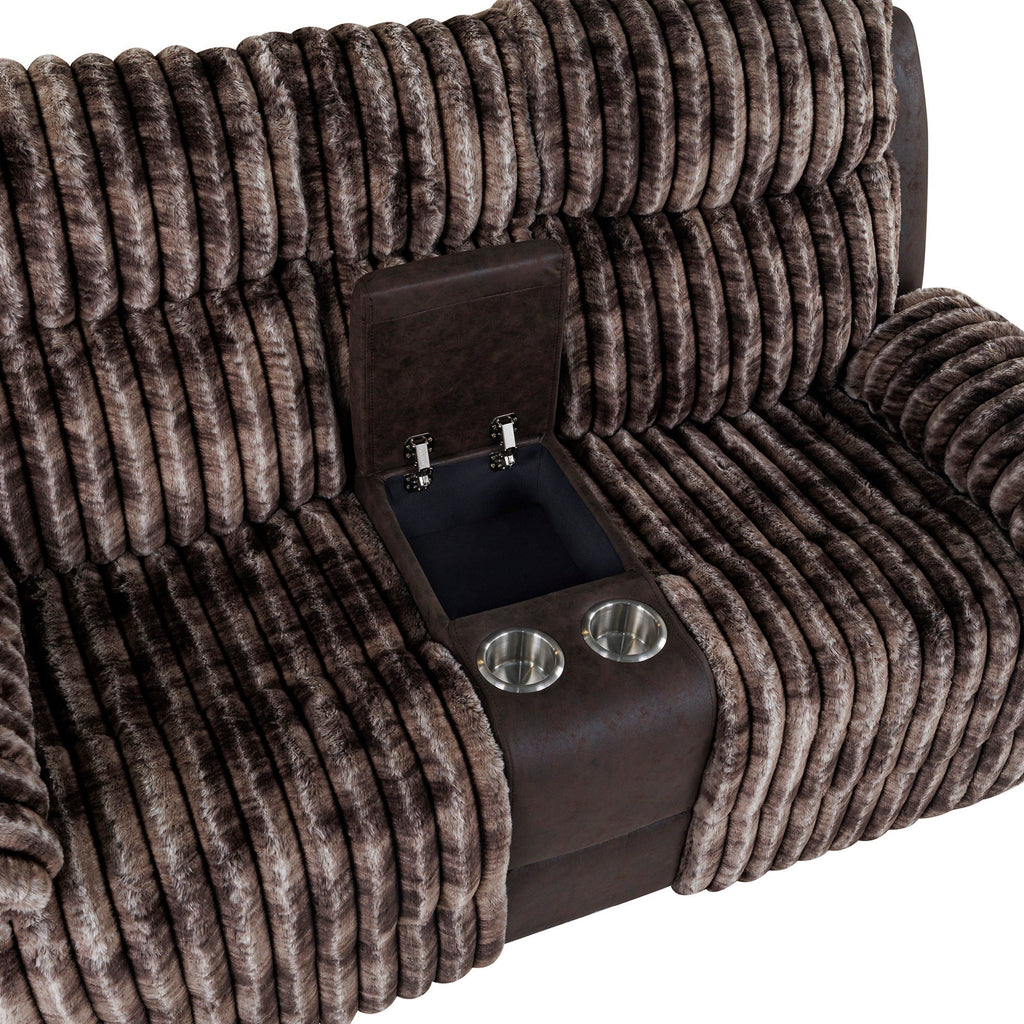 Manual Reclining Loveseat with Console - Dark Brown or Gray