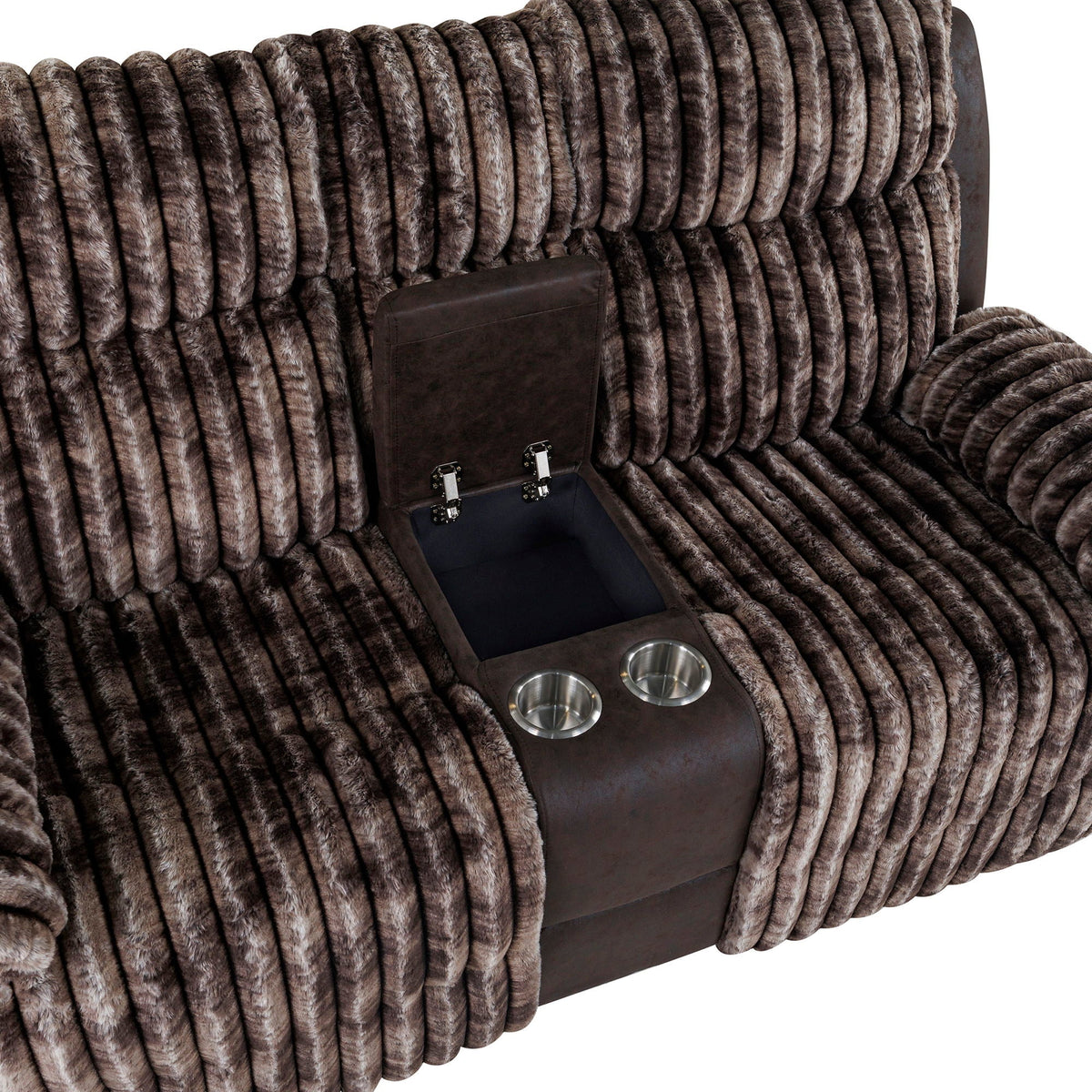 Manual Reclining Loveseat with Console - Dark Brown or Gray