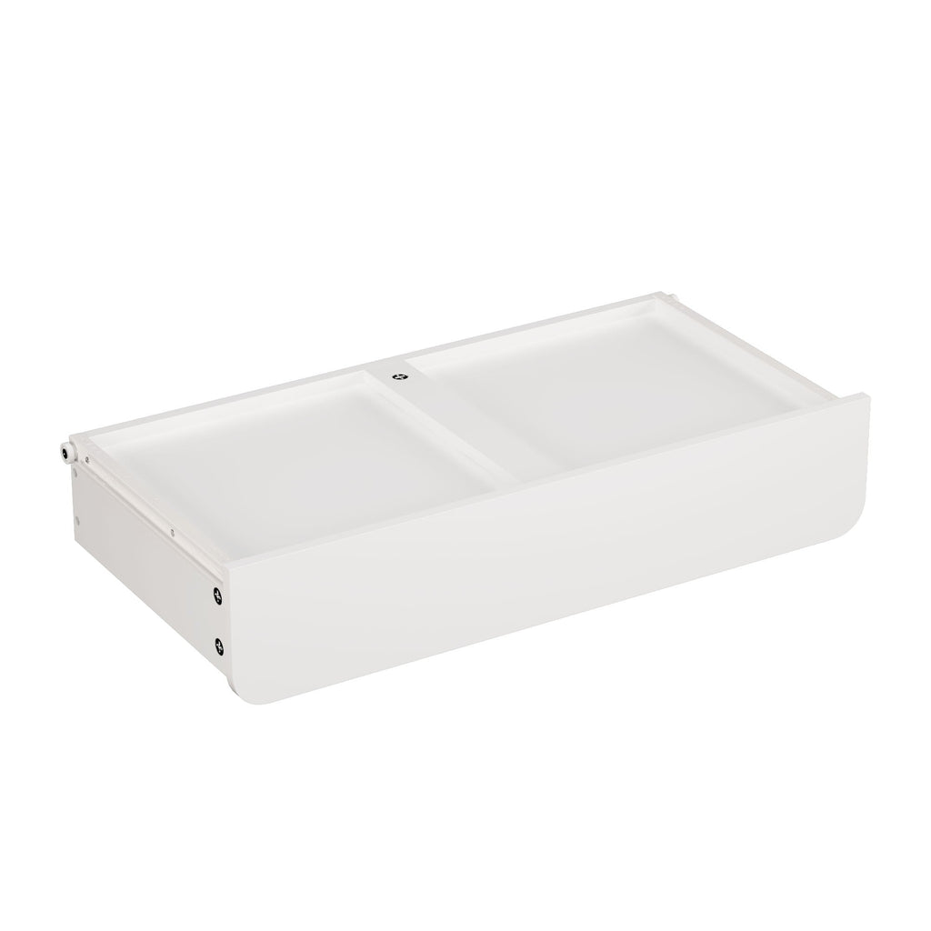 Bookshelf With Storage Bins and Drawer – Multi Functional Book Organizer for Toddlers - White