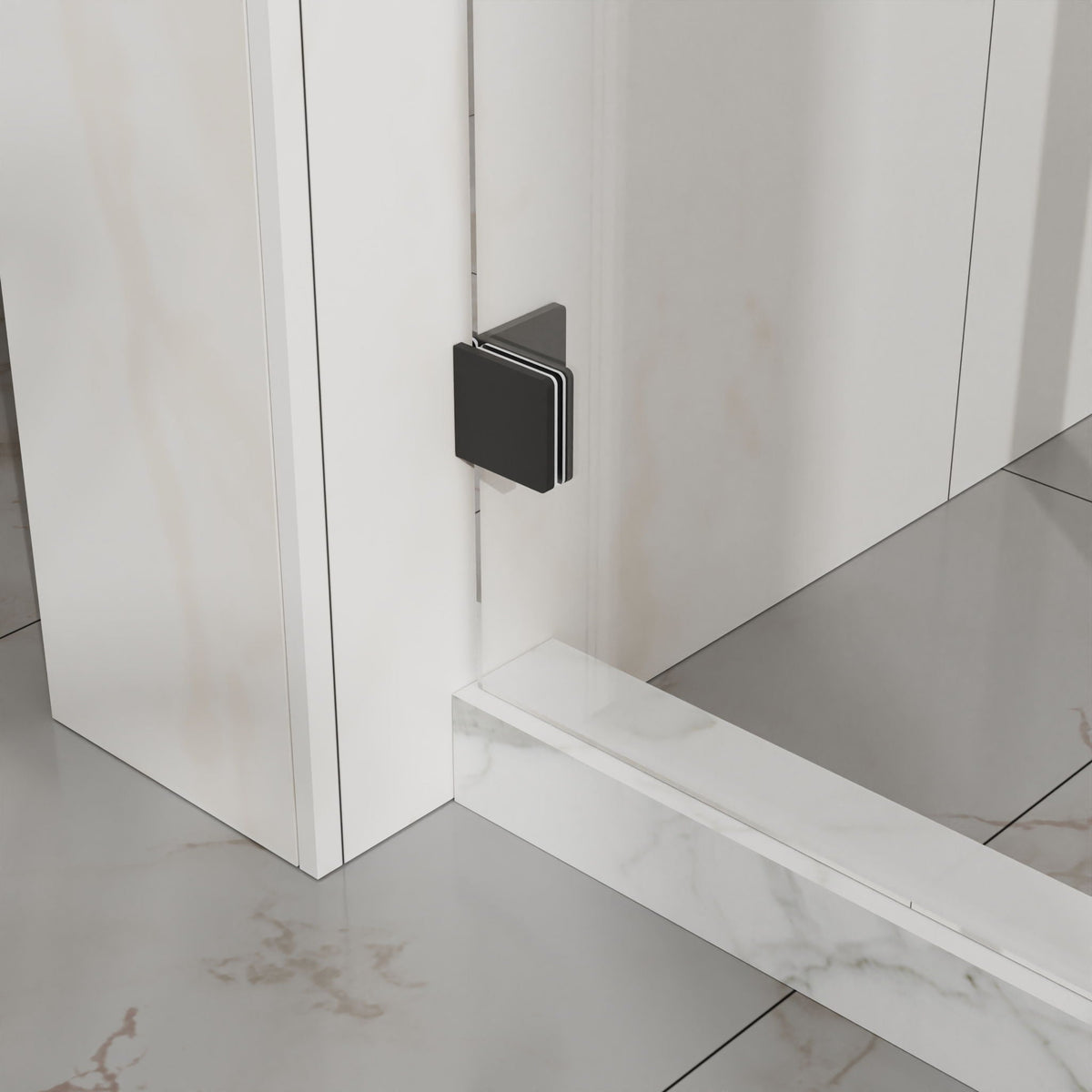 Frameless Tub Sliding Shower Door with Easy Clean Coating - Black or Pearl Silver