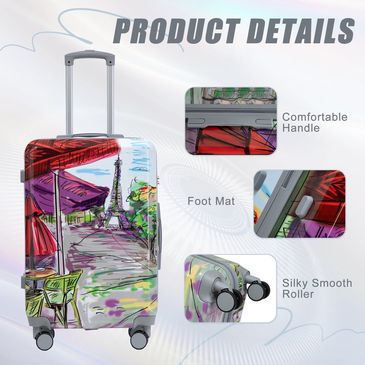 PC Spinner Wheel Luggage Set with Combination Lock - Hard Case
