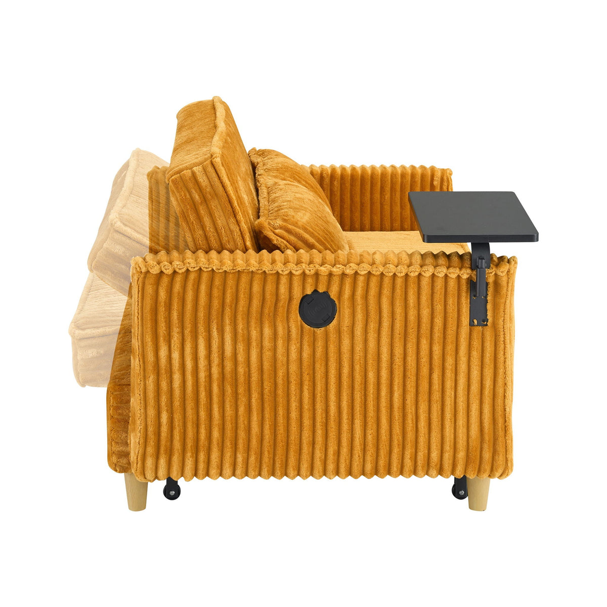 Pull Out Sofa With Movable Tabletop and USB Ports - Multiple Colors